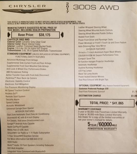 Chrysler Model 300 car lease takeovers Troy MI