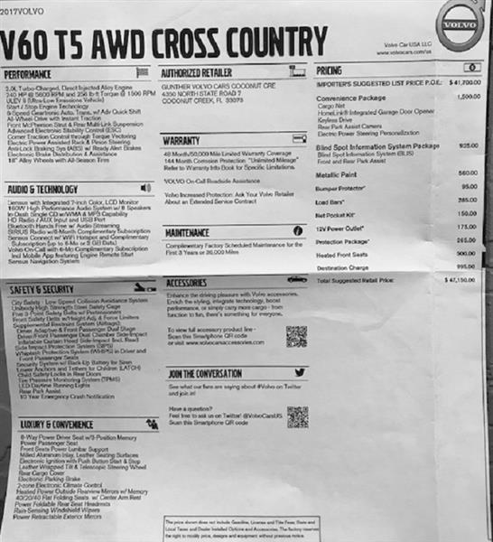 Volvo V60 auto lease take over Weston FL