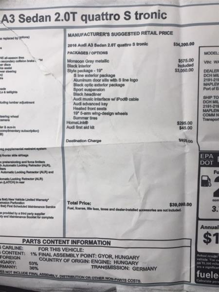 Audi A3 transfer lease car New York NY