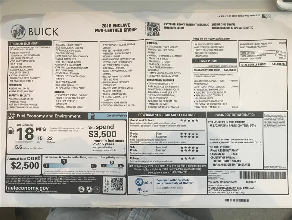 Buick Enclave swap a car lease Los Angeles CA