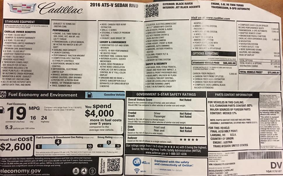 Cadillac ATS V take over my lease LAGUNA HILLS CA